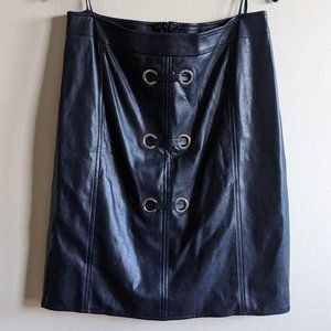 Basler vegan leather navy skirt